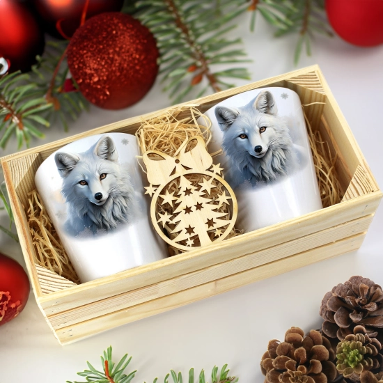 PREZENT ŚWIĄTECZNY ZESTAW KUBKÓW LATTE W SKRZYNCE KUBKI MIKOŁAJ NA ŚWIĘTA