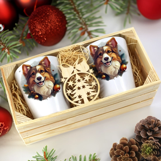 PREZENT ŚWIĄTECZNY ZESTAW KUBKÓW LATTE W SKRZYNCE KUBKI MIKOŁAJ NA ŚWIĘTA