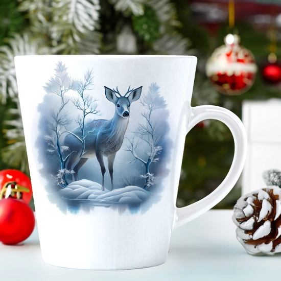 ŚWIĄTECZNY KUBEK LATTE 330ml PREZENT ŚWIĘTA ZIMOWY RENIFER JELEŃ MIKOŁAJ