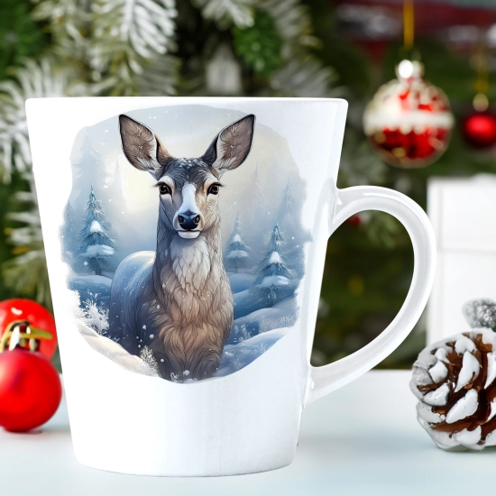 ŚWIĄTECZNY KUBEK LATTE 330ml PREZENT ŚWIĘTA ZIMOWY RENIFER JELEŃ MIKOŁAJ