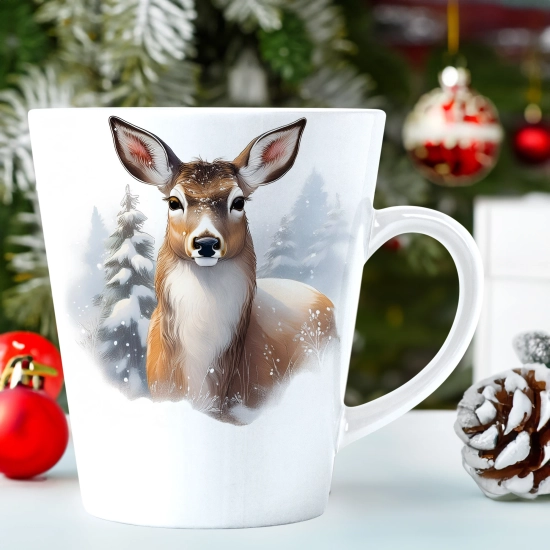 ŚWIĄTECZNY KUBEK LATTE 330ml PREZENT ŚWIĘTA ZIMOWY RENIFER JELEŃ MIKOŁAJ