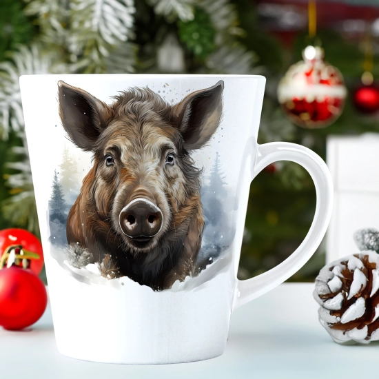 ŚWIĄTECZNY KUBEK LATTE 330ml PREZENT ŚWIĘTA ZIMOWY RENIFER JELEŃ MIKOŁAJ