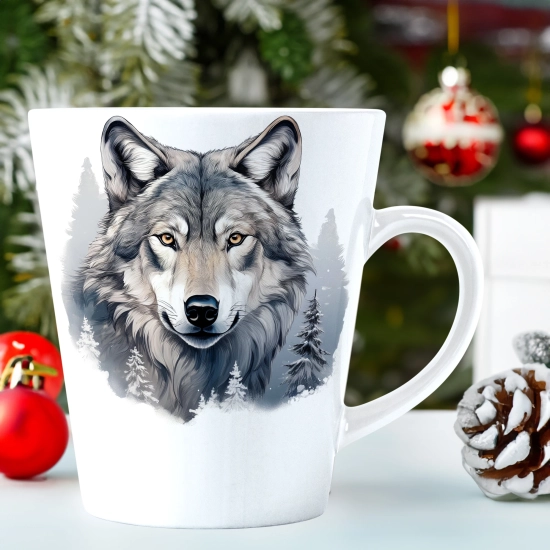 ŚWIĄTECZNY KUBEK LATTE 330ml PREZENT ŚWIĘTA ZIMOWY RENIFER JELEŃ MIKOŁAJ