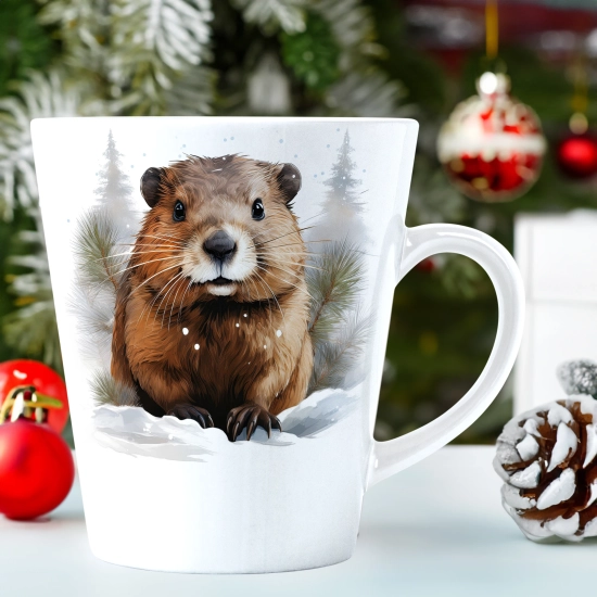 ŚWIĄTECZNY KUBEK LATTE 330ml PREZENT ŚWIĘTA ZIMOWY RENIFER JELEŃ MIKOŁAJ