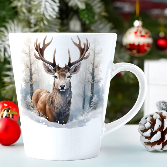 ŚWIĄTECZNY KUBEK LATTE 330ml PREZENT ŚWIĘTA ZIMOWY RENIFER JELEŃ MIKOŁAJ