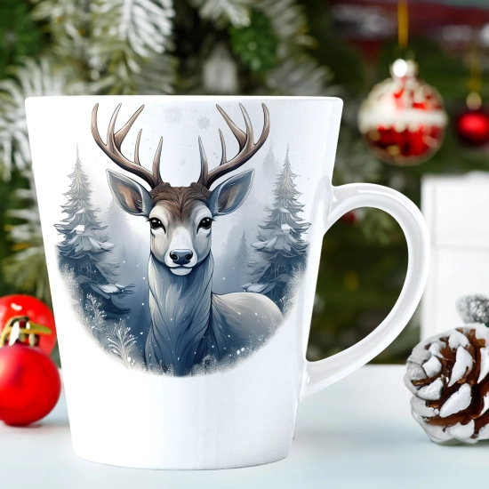 ŚWIĄTECZNY KUBEK LATTE 330ml PREZENT ŚWIĘTA ZIMOWY RENIFER JELEŃ MIKOŁAJ
