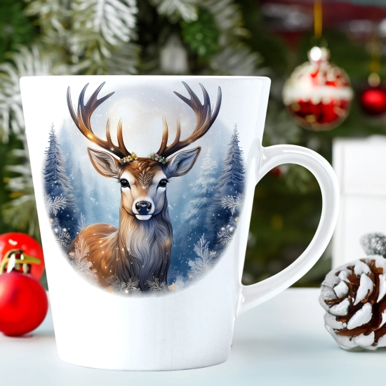 ŚWIĄTECZNY KUBEK LATTE 330ml PREZENT ŚWIĘTA ZIMOWY RENIFER JELEŃ MIKOŁAJ