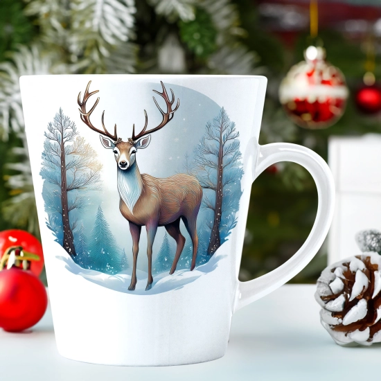 ŚWIĄTECZNY KUBEK LATTE 330ml PREZENT ŚWIĘTA ZIMOWY RENIFER JELEŃ MIKOŁAJ