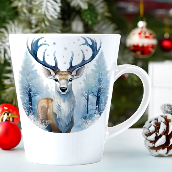 ŚWIĄTECZNY KUBEK LATTE 330ml PREZENT ŚWIĘTA ZIMOWY RENIFER JELEŃ MIKOŁAJ