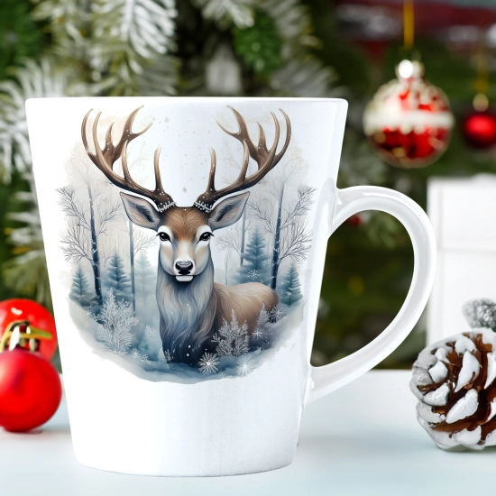 ŚWIĄTECZNY KUBEK LATTE 330ml PREZENT ŚWIĘTA ZIMOWY RENIFER JELEŃ MIKOŁAJ