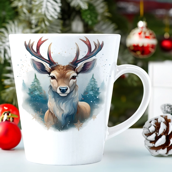 ŚWIĄTECZNY KUBEK LATTE 330ml PREZENT ŚWIĘTA ZIMOWY RENIFER JELEŃ MIKOŁAJ