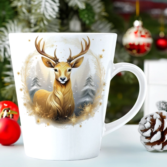 ŚWIĄTECZNY KUBEK LATTE 330ml PREZENT ŚWIĘTA ZIMOWY RENIFER JELEŃ MIKOŁAJ