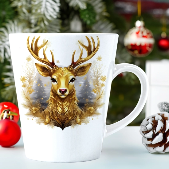 ŚWIĄTECZNY KUBEK LATTE 330ml PREZENT ŚWIĘTA ZIMOWY RENIFER JELEŃ MIKOŁAJ