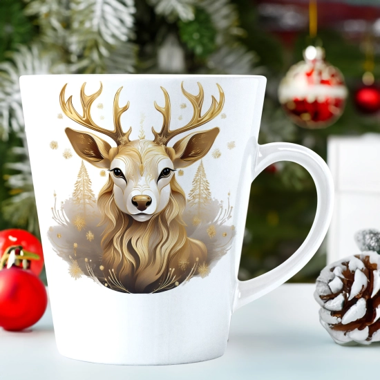 ŚWIĄTECZNY KUBEK LATTE 330ml PREZENT ŚWIĘTA ZIMOWY RENIFER JELEŃ MIKOŁAJ