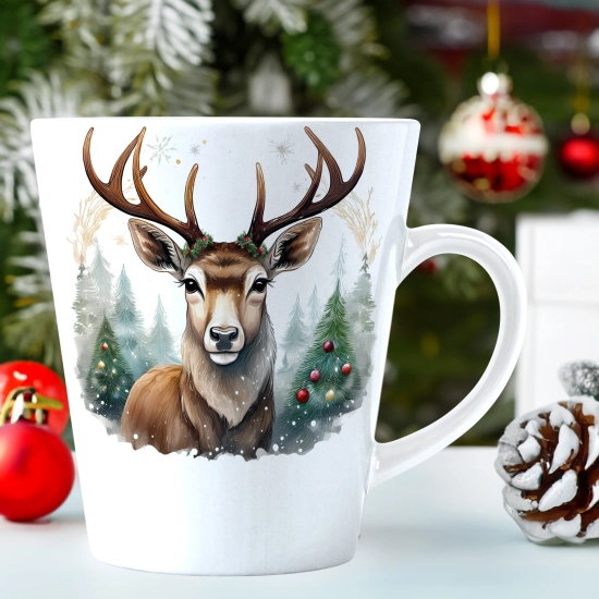 ŚWIĄTECZNY KUBEK LATTE 330ml PREZENT ŚWIĘTA ZIMOWY RENIFER JELEŃ MIKOŁAJ