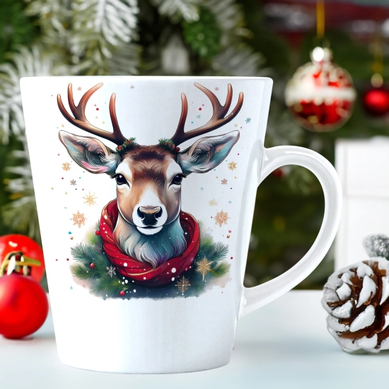 ŚWIĄTECZNY KUBEK LATTE 330ml PREZENT ŚWIĘTA ZIMOWY RENIFER JELEŃ MIKOŁAJ