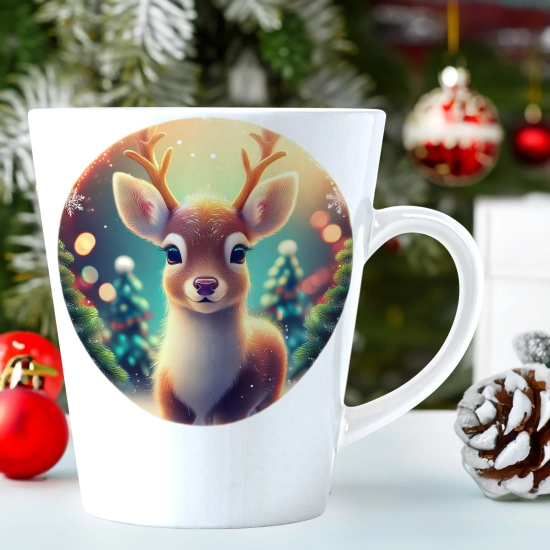 ŚWIĄTECZNY KUBEK LATTE 330ml PREZENT ŚWIĘTA ZIMOWY RENIFER JELEŃ MIKOŁAJ