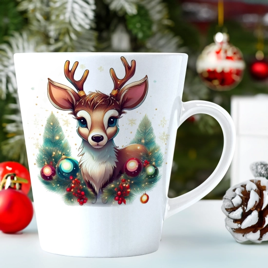ŚWIĄTECZNY KUBEK LATTE 330ml PREZENT ŚWIĘTA ZIMOWY RENIFER JELEŃ MIKOŁAJ