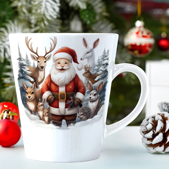 ŚWIĄTECZNY KUBEK LATTE 330ml PREZENT ŚWIĘTA ZIMOWY RENIFER JELEŃ MIKOŁAJ