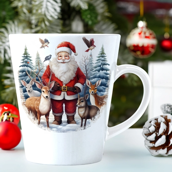 ŚWIĄTECZNY KUBEK LATTE 330ml PREZENT ŚWIĘTA ZIMOWY RENIFER JELEŃ MIKOŁAJ