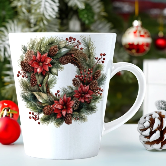 ŚWIĄTECZNY KUBEK LATTE 330ml PREZENT ŚWIĘTA ZIMOWY RENIFER JELEŃ MIKOŁAJ