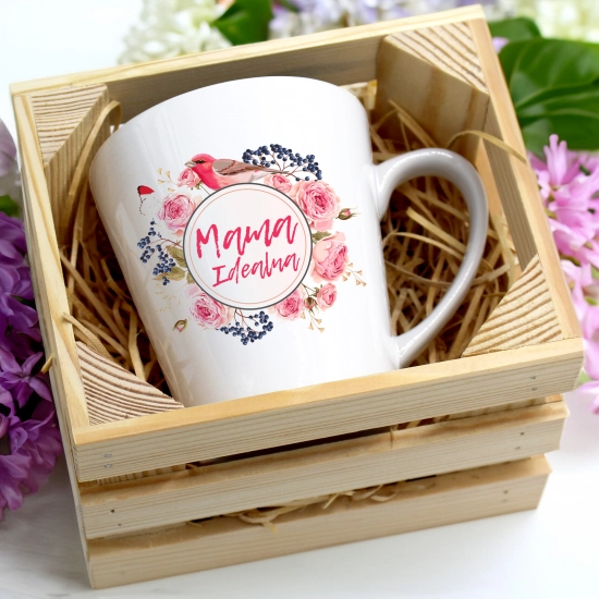 KUBEK LATTE 330ml W SKRZYNCE DLA MAMY PREZENT DZIEŃ MATKI MAMA MAMUSIA