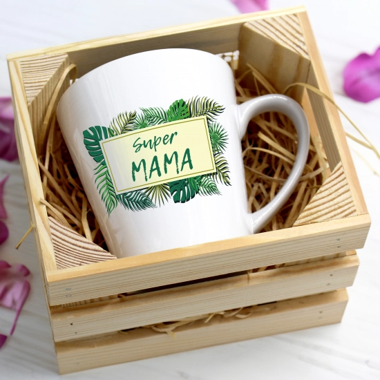 KUBEK LATTE 330ml W SKRZYNCE DLA MAMY PREZENT DZIEŃ MATKI MAMA MAMUSIA