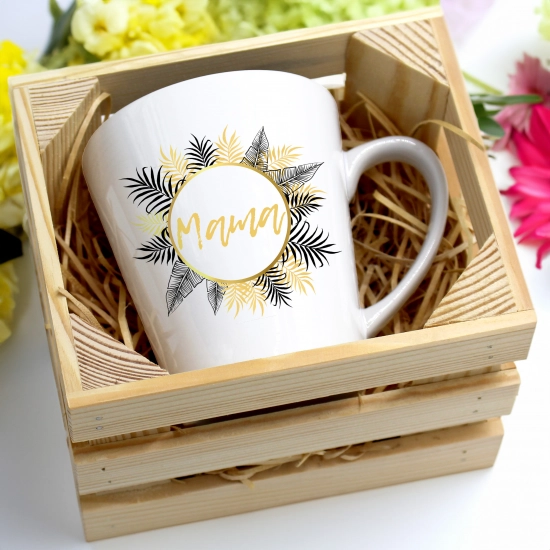 KUBEK LATTE 330ml W SKRZYNCE DLA MAMY PREZENT DZIEŃ MATKI MAMA MAMUSIA