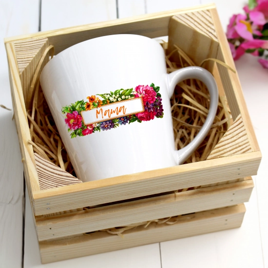 KUBEK LATTE 330ml W SKRZYNCE DLA MAMY PREZENT DZIEŃ MATKI MAMA MAMUSIA