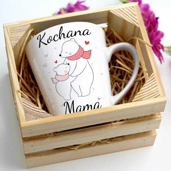 KUBEK LATTE 330ml W SKRZYNCE DLA MAMY PREZENT DZIEŃ MATKI MAMA MAMUSIA
