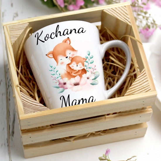 KUBEK LATTE 330ml W SKRZYNCE DLA MAMY PREZENT DZIEŃ MATKI MAMA MAMUSIA