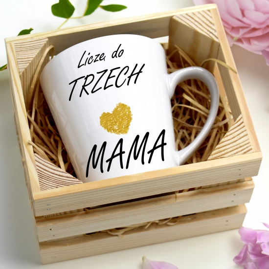 KUBEK LATTE 330ml W SKRZYNCE DLA MAMY PREZENT DZIEŃ MATKI MAMA MAMUSIA