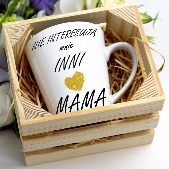 KUBEK LATTE 330ml W SKRZYNCE DLA MAMY PREZENT DZIEŃ MATKI MAMA MAMUSIA