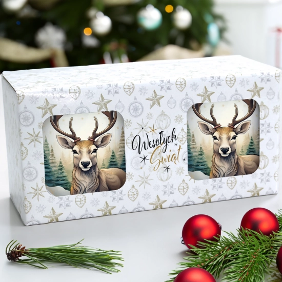 ŚWIĄTECZNY KOMPLET KUBKÓW 330ml NA PREZENT MIKOŁAJ ZESTAW ŚWIĘTA MIKOŁAJ