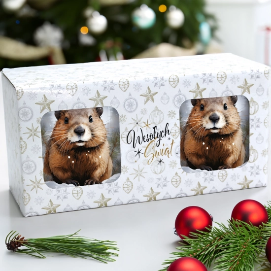 ŚWIĄTECZNY KOMPLET KUBKÓW 330ml NA PREZENT MIKOŁAJ ZESTAW ŚWIĘTA MIKOŁAJ