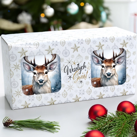 ŚWIĄTECZNY KOMPLET KUBKÓW 330ml NA PREZENT MIKOŁAJ ZESTAW ŚWIĘTA MIKOŁAJ