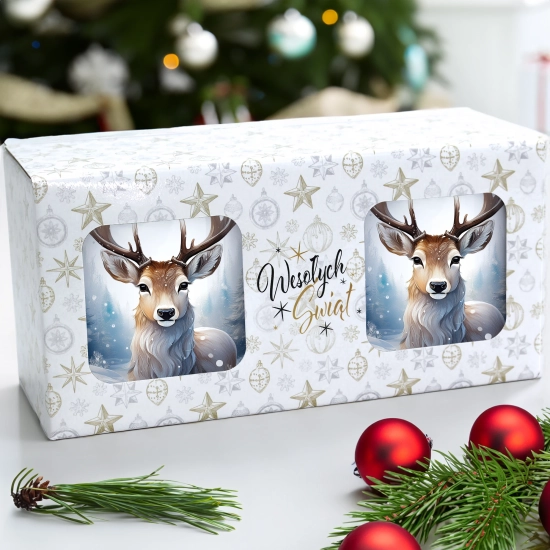 ŚWIĄTECZNY KOMPLET KUBKÓW 330ml NA PREZENT MIKOŁAJ ZESTAW ŚWIĘTA MIKOŁAJ