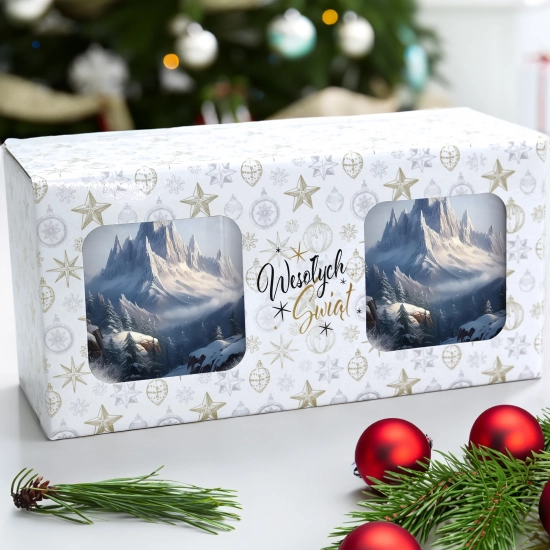 ŚWIĄTECZNY KOMPLET KUBKÓW 330ml NA PREZENT MIKOŁAJ ZESTAW ŚWIĘTA MIKOŁAJ