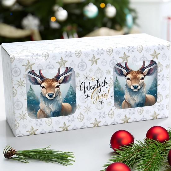 ŚWIĄTECZNY KOMPLET KUBKÓW 330ml NA PREZENT MIKOŁAJ ZESTAW ŚWIĘTA MIKOŁAJ