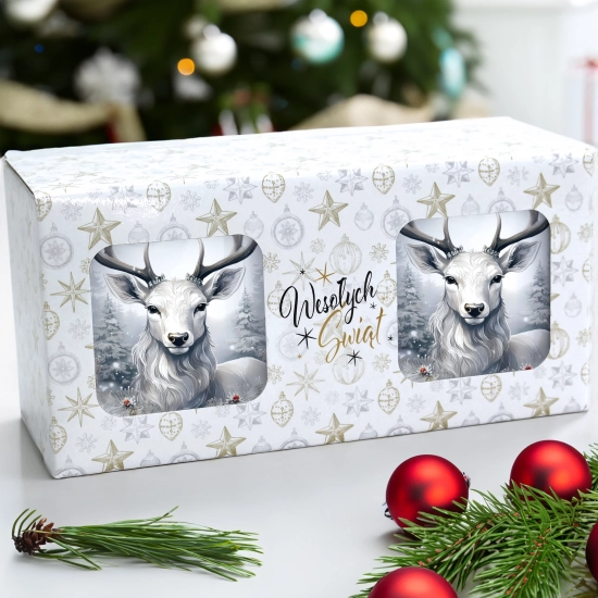 ŚWIĄTECZNY KOMPLET KUBKÓW 330ml NA PREZENT MIKOŁAJ ZESTAW ŚWIĘTA MIKOŁAJ