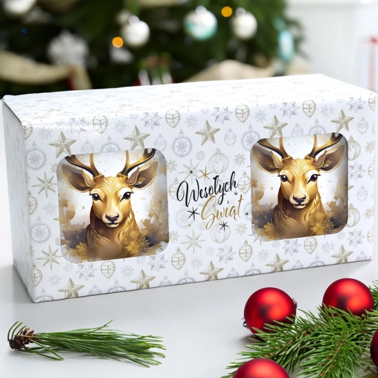 ŚWIĄTECZNY KOMPLET KUBKÓW 330ml NA PREZENT MIKOŁAJ ZESTAW ŚWIĘTA MIKOŁAJ