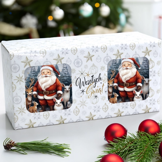 ŚWIĄTECZNY KOMPLET KUBKÓW 330ml NA PREZENT MIKOŁAJ ZESTAW ŚWIĘTA MIKOŁAJ