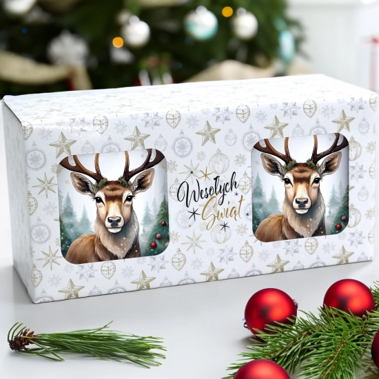 ŚWIĄTECZNY KOMPLET KUBKÓW 330ml NA PREZENT MIKOŁAJ ZESTAW ŚWIĘTA MIKOŁAJ