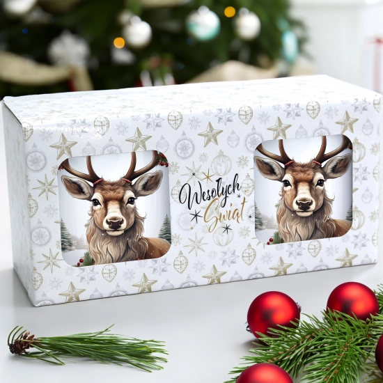 ŚWIĄTECZNY KOMPLET KUBKÓW 330ml NA PREZENT MIKOŁAJ ZESTAW ŚWIĘTA MIKOŁAJ