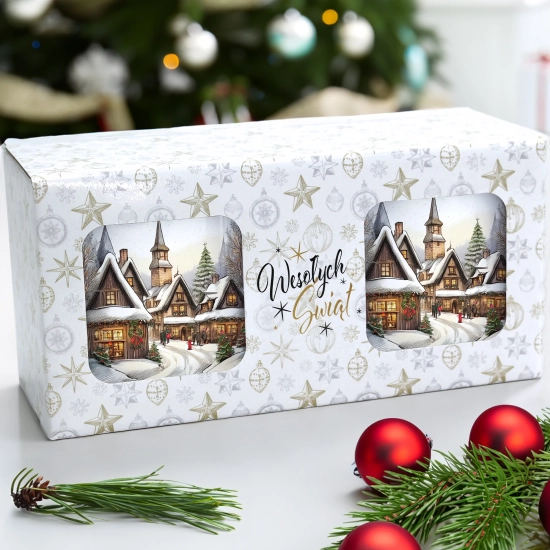 ŚWIĄTECZNY KOMPLET KUBKÓW 330ml NA PREZENT MIKOŁAJ ZESTAW ŚWIĘTA MIKOŁAJ