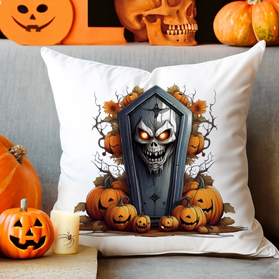 POSZEWKA DEKORACYJNA 40x40 JASIEK OZDOBNA HALLOWEENOWA HALLOWEEN DYNIA TRUMNA NIETOPERZE