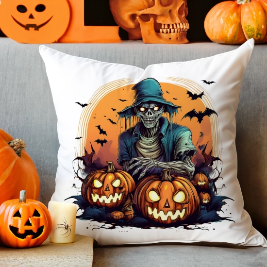 POSZEWKA DEKORACYJNA 40x40 JASIEK OZDOBNA HALLOWEENOWA HALLOWEEN DYNIE KOŚCIOTRUPWAMPIR