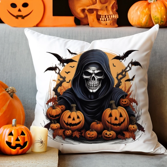 POSZEWKA DEKORACYJNA 40x40 JASIEK OZDOBNA HALLOWEENOWA HALLOWEEN DYNIE KOŚCIOTRUPWAMPIR