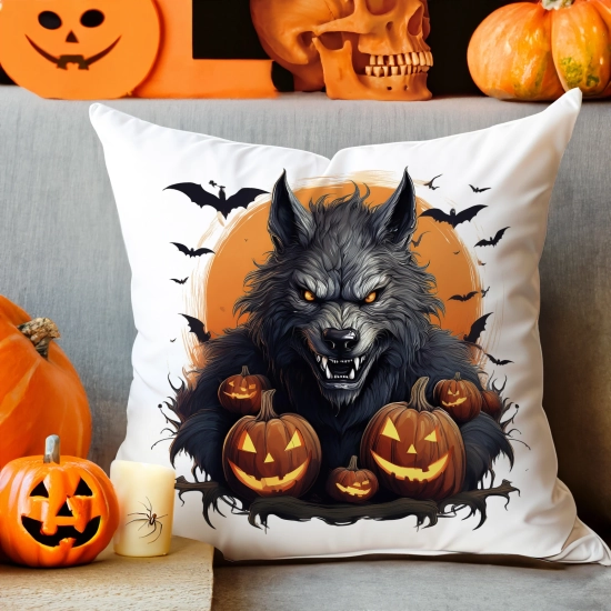 POSZEWKA DEKORACYJNA 40x40 JASIEK OZDOBNA HALLOWEENOWA HALLOWEEN DYNIE WILKOŁAK