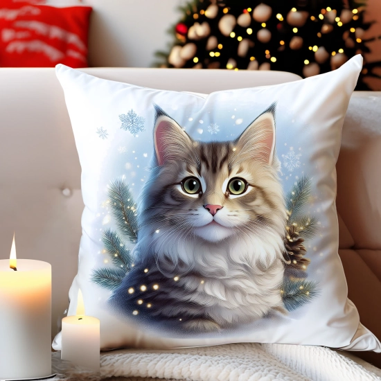 POSZEWKA DEKORACYJNA ŚWIĄTECZNA VELVET 40x40 WELUROWA ZIMOWA JELEŃ RENIFER